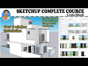 Add DOORS AND WINDOWS to a Floor Plan in SketchUp | SketchUp component free download, Door, Windows