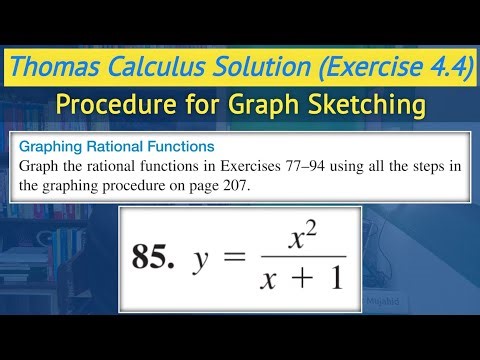 Thomas calculus chapter 4 exercise 4.4 Q85 | Procedure for Graphing Functions || Lec 81