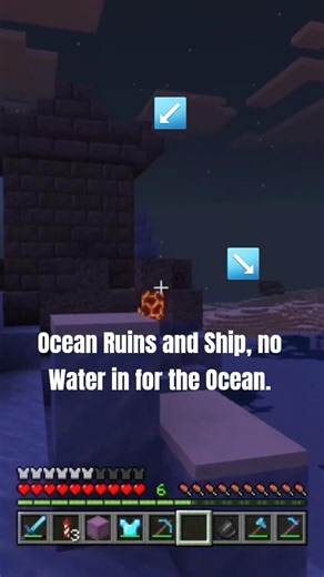 Ocean Ruins and Shipwreck Two Chest but Iceland no Water in for the Ocean | Minecraft