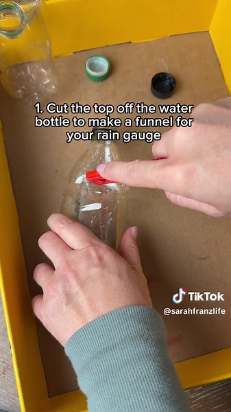 This is such a fun craft learning activity to do on a rainy day! ☔️ DIY Rain Gauges using plastic water bottles! 1. Cut to top off to make a funnel— flip top over into the bottle for the funnel 2. Decorate them! We use acrylic markers and sharpies and my kids used stencils too! 3. Using a ruler, draw measurement lines to measure the rain. We measure in cm, just to keep it more simple for little ones 4. Add rocks to the bottom to keep from tipping over 🪨 5. Spray with sealer just in case 6. Add 