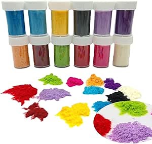 12Colors Flocking Velvet Powder for Candy Manicure,DIY Nail Art,Craft Glitter,Christmas Decorations&Festive Crafts(Fuzzy Nylon Villus Fiber) (12Color'SET)