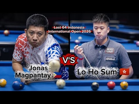 Last 64 Indonesia International Open Men's 10 Ball ❗ Jonas Magpantay 🇵🇭 🆚 🇭🇰 Lo Ho Sum