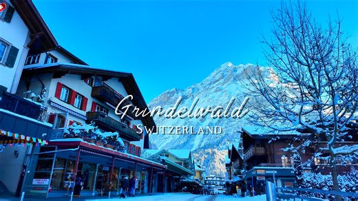 🚗一年仅此一次！瑞士格林德瓦： 暴雪洗礼后的绝美圣诞秘境☀️☃️积雪未消的晨间自驾，每一帧都是壁纸！舒缓钢琴伴你逃离喧嚣，沉浸于这座阿尔卑斯山脚下的冰雪伊甸园