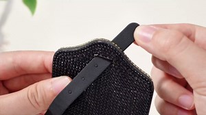 Geelin 2 Pcs Diamond Luggage Tag for Women Bling Luggage Identifiers for Suitcases AB Rhinestone Leather Travel Tags for Cruise Backpack Bag(Black)