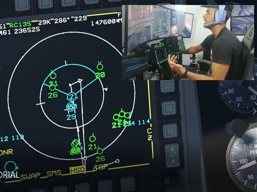 BMS-F16战斗机高仿真LINK16教学，跟着西班牙主播同步操作