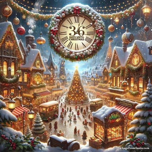 🕰️✨ With every tick-tock of the clock, we're drawn closer to the magic of Christmas! Only 36 days left until the streets come alive with the sound of carols, joy, and festive celebrations. As the clock counts down, let's cherish these moments of eager anticipation. 🎄 Don't miss a second of the excitement—order a heartwarming, personalized Package From Santa today! 🎅🎁 Visit www.PackageFromSanta.com and enjoy a special discount to make this holiday season truly unforgettable. The countdown is 