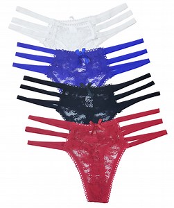 Watch Sexy Lace string thong Women Strappy Underwear Naughty Breathable Panties on Amazon Live