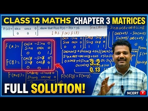 Class 12th maths matrix exercise 3.2 question number 13 solution.#12thmaths #12thmathsclass #matrix