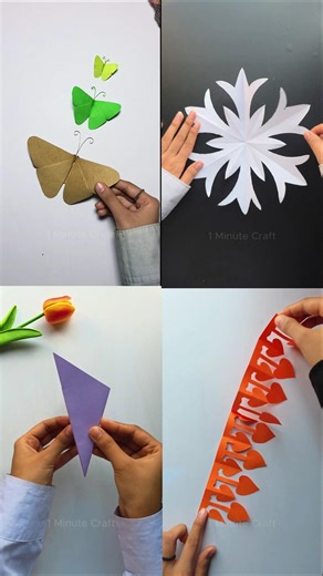 Beautiful paper cutting ideas 💜 💡 Making 4 Different Tutorial Video #crafting #tutorial #diy