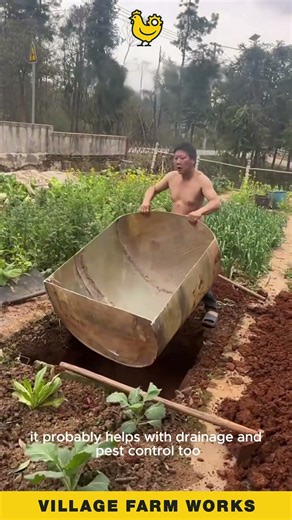 My neighbor's DIY garden bed is NEXT LEVEL 💪 a brilliant idea! #DIYGardening