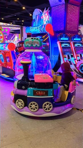 My little brother rode the crystal mini train and there was a blue snow palace.