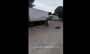 Whoa: Dude Gets Knocked Out Cold During A Fight With 2x4's!