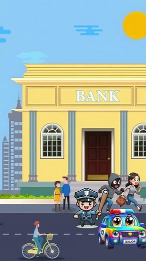 A Policeman With His Police Car Came To Arrest The Robber #animation #cartoon