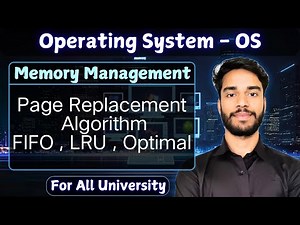 6.10 Page Replacement Algorithm | FIFO, LRU, Optimal | Memory Management | Operating System