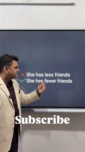 She has fewer friends ✔️ Not less friends ❌ | English Grammar