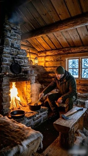 Building a Log Cabin Alone in the Snow | Winter Survival Shelter
