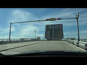 Las Olas Drawbridge in Ft Lauderdale Florida USA opening and closing. Ft Lauderdale, Florida.