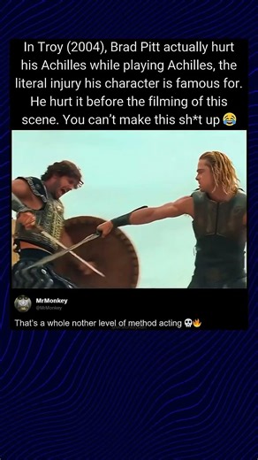 In Troy (2004), Brad Pitt Injured His Achilles… Playing Achilles 😂