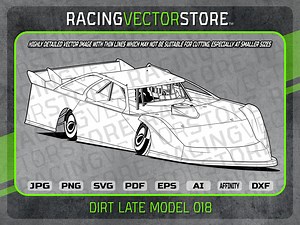 Dirt Late Model Race Car Highly Detailed Image in .svg .ai .eps .pdf .png .jpg .dxf .affinity - Etsy