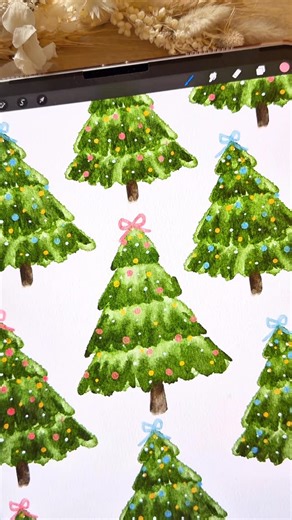Brush with Bree | Procreate Brushes & Digital Art on Instagram: "Learn how to draw a Christmas tree, pine tree on procreate with the quick and easy procreate tutorial 🎄🌲🎄 Watch me draw a pine Christmas tree using our realistic watercolour brushes set for procreate which are perfect for digital artists, procreate beginners, and creatives looking for professional brushes, natural watercolor texture, and easy digital drawing for your ipad. What im using: 🎨 the brushes and canvas are part of the