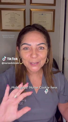 Spanish for Nurses: Part 1 Join us over the next few weeks as Nurse Cookie teaches us a few basic Spanish phrases to help you better assist Spanish-speaking patients - because better communication means better care! #NurseDotCom #NursesOfTikTok #NurseLife #SpanishForNurses #MedicalSpanish #SpanishTikTok #SpanishForBeginners