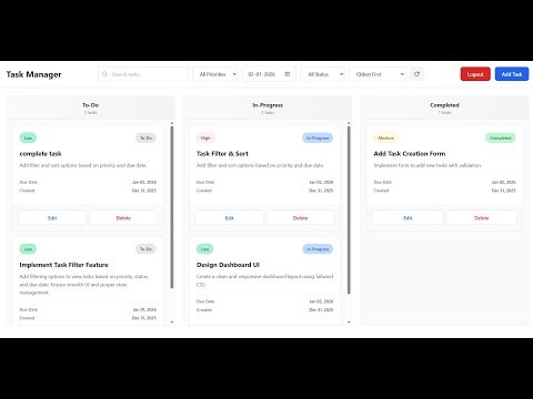 Task Manager Application | Magnet Brains MERN Stack Assignment | React + Express