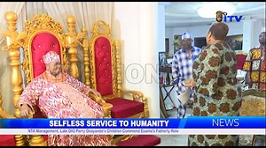 SELFLESS SERVICE TO HUMANITY: NTA Management, Late DIG Parry Osayande's Children Commend Esama's Fatherly Role As a mark of honour and a recognition of the fatherly disposition of the Esama of Benin, Sir Chief Dr. Gabriel Osawaru Igbinedion, the zonal Director of NTA Benin, Mrs. Teni Ajayi led other management staff of the station to the House of Igbinedion on a courtesy visit. Pius Nsogho reports that the Children of late DIG Parry Osayande, also visited the Esama to appreciate him for his supp