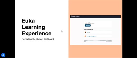 Euka Learning Experience - Navigating the student Dashboard