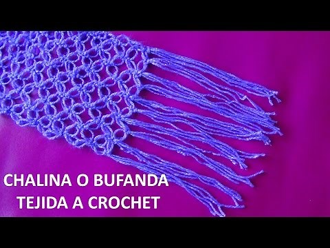 bufanda o chalina tejido a crochet en punto espuma de mar paso a paso