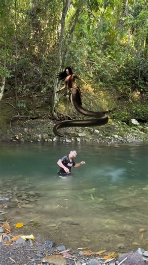 Fairy tale snake came out in the river #comedy #nature