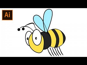 How To Create a Vector Bee | Bee Cartoon Illustration | Adobe Illustrator CC