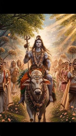 Mahadev Status: Lord Shiva's Heavenly Procession (AI Art) #Shorts
