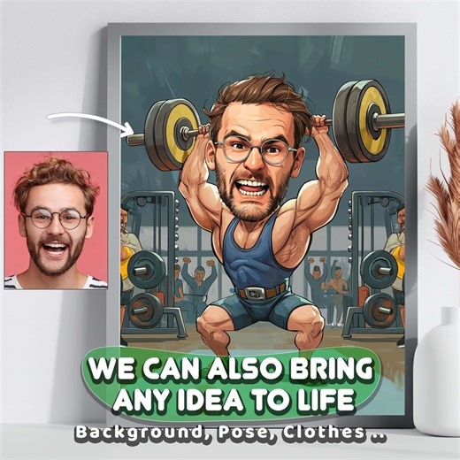 Personalized Gift for Gym Lovers, Cartoon From Photo, Turn Photo Cartoon Bodybuilder Art, Perfect Custom Caricature Gift for Him Now - Etsy