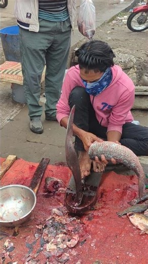 Amazing Big Ruhi Fish Super First Cutting #fish #fishcutting #fishcutting_skills #youtubeshorts