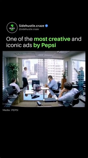 Business | Income | AI on Instagram: "Pepsi Max released this funny ad in 2012, showing office workers doing everything possible to escape work — using a parrot to answer calls, a man wearing a horse head, and even someone sitting upside down. The ad quickly went viral for its humor and creativity. It showed how Pepsi Max connects with young audiences through fun, relatable, and smart marketing ideas . . . . Follow us for more Business Entrepreneurship content @sidehustle.craze 🤝"