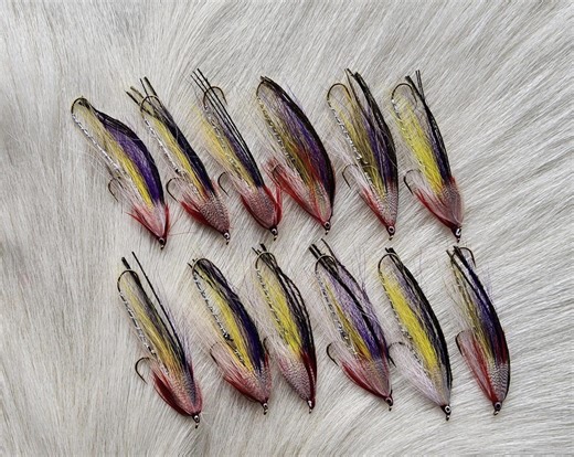 Streamer Fly Fishing Flies. Comes with Trolling Hooks.  . Our Most Popular , Magog Smelt.. (12) Size #4,  Ship From Canada