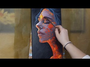 Abstract portrait painting tutorial - painting with acrylics