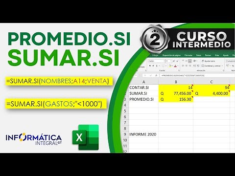 CÓMO UTILIZAR LAS FUNCIONES SUMA.SI Y PROMEDIO.SI EN EXCEL