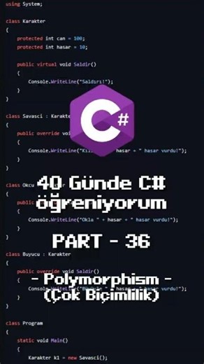 40 Günde C# Öğreniyorum | 36. Gün - Polymorphism (Çok Biçimlilik)
