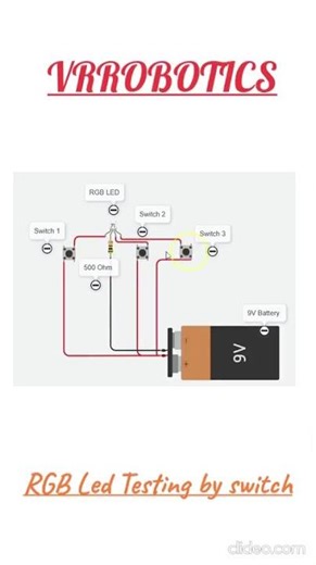 RGB led testing by switch #arduino #school #education #science #art #engineering #programming #robot