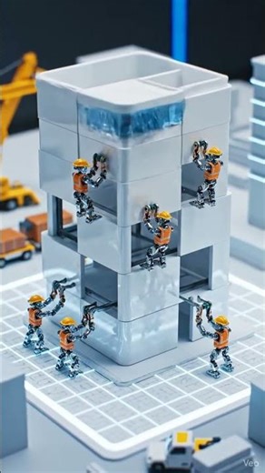 Tiny Robots Build a Mini City 🏗️ | AI Construction Timelapse