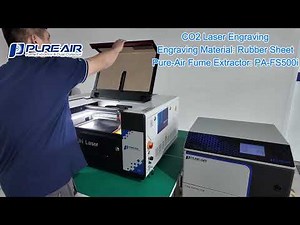 Pure Air Fume Extractor For CO2 Laser Engraving Rubber Sheet PA-FS500i