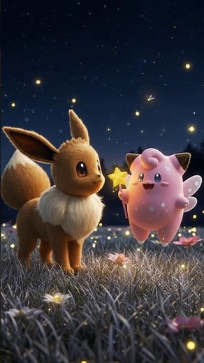 Eevee & Clefairy AI Fusion 🐾⭐ Hybrid Evolution Pokémon! #Pokemon #hybrid #fusion #Eevee #clefairy