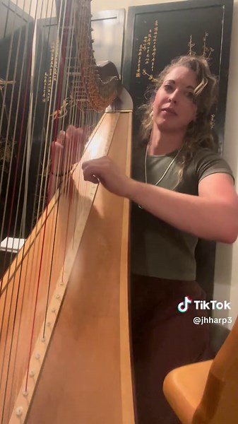 Elmo and Patsy’s “Grandma Got Run Over By A Reindeer” harp cover #harp #harpist #harpcover #fyp #christmassong