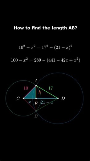 How to Find Distance Between Circle Intersection Points? #maths