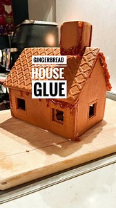 10K views · 55 reactions | Here’s a guaranteed trick to make your gingerbread house stick  Melt 1/2 cup caster sugar in a medium to hot pan, stirring regularly. Once melted, turn off the heat, then dip the edges of the pieces in the melted sugar. Stick pieces together carefully. Warning: The sugar is super hot  Do not touch it or let your kids get close to it. Then it’s time to decorate ‍ #gingerbread #gingerbreadhouse #christmasfood | Beatrice Caffrey | Facebook