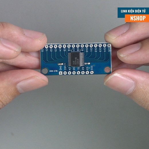 Module giải mã 4 sang 16 (Decoder 4 – 16) CD74HC4067 dùng 4 đầu vào (S0, S1, S2, S3) để điều khiển 16 ngõ ra (từ C0 – C15), Ứng dụng trong điều khiển led, lập trình điều khiển từ xa mà không cần dùng nhiều ngõ điều khiển Các đầu vào có thể lắp công tắc điều khiển hoặc thay thế bằng tín hiệu từ vi điều khiển. Các đầu ra có thể lắp các Led hoặc đưa tín hiệu vào Module, Vi điều khiển để đọc. | Điện tử Nshop