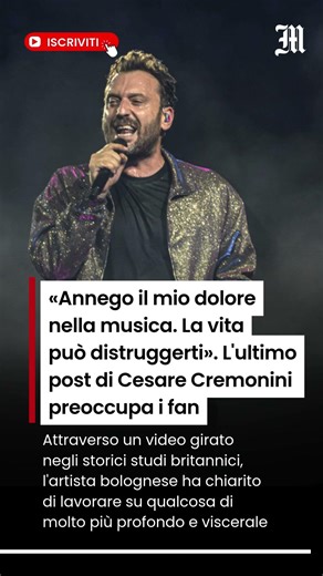 «Annego il mio dolore nella musica». L'ultimo post di Cesare Cremonini preoccupa i fan