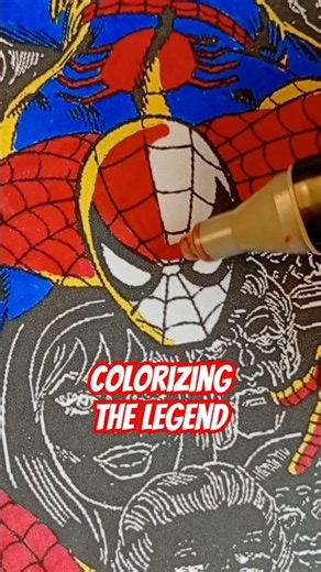 Creative process: colorizing Spidey