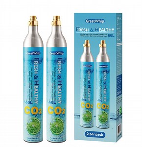 GreatWhip CO2 Cylinder for Soda Makers - 60L Fast Refill Carbonator Cartridge (14.5 oz) | Compatible with Most Soda Machines | Eco-Friendly, Leak-Proof Design